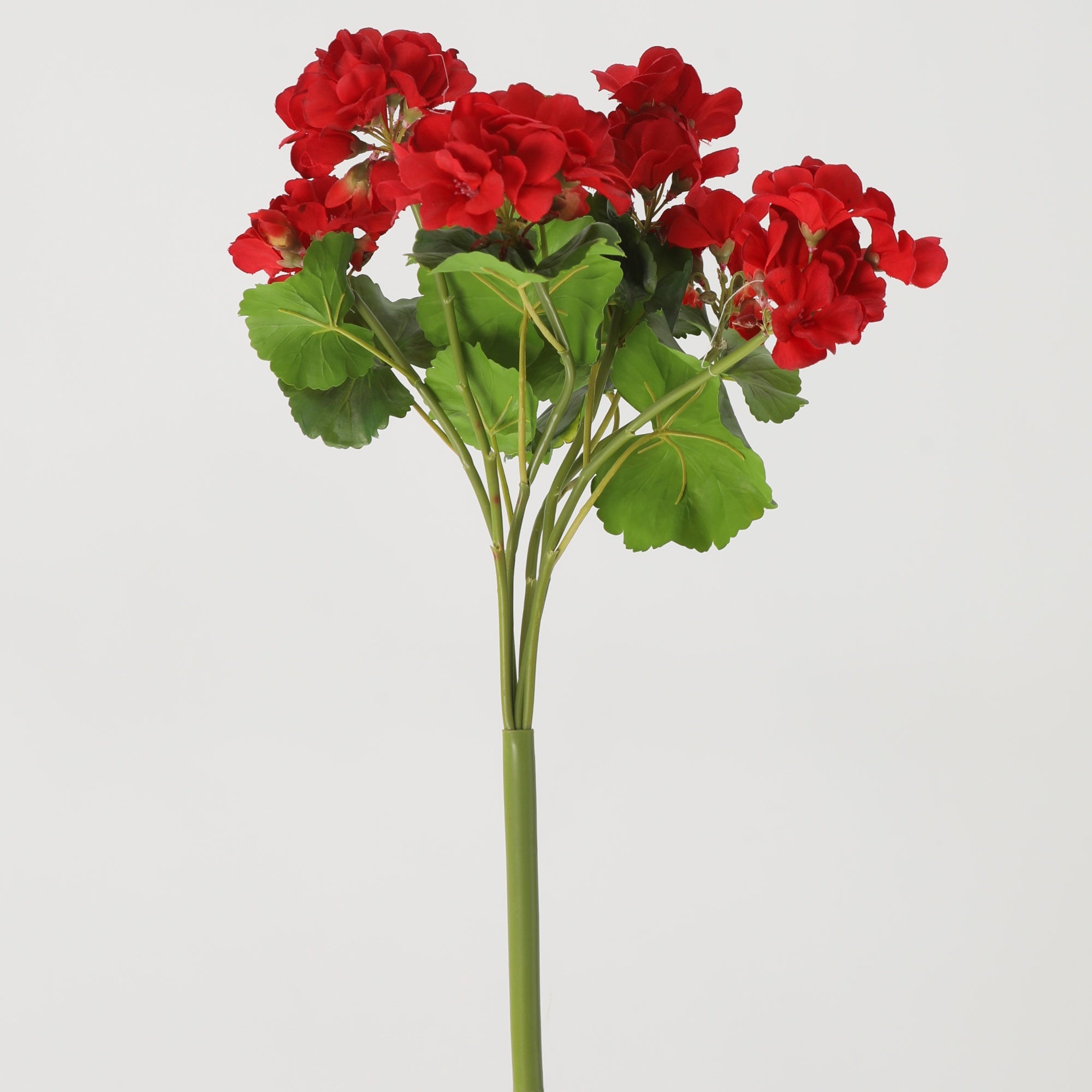 Geranienbusch künstlich UV-beständig – 43 cm, Premium Real-Touch – täuschend echte Kunstblumen für Balkon, Vase & Hochzeitsdeko