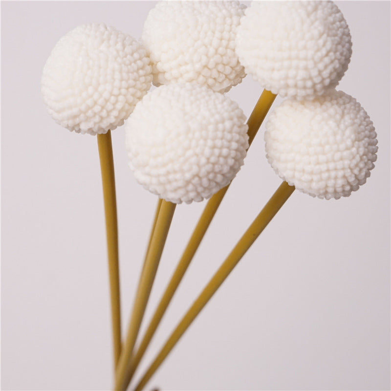 Pompon-Chrysanthemen Kunstblumen Strauß – 5 Stiele, 53 cm hoch, Real-Touch Blumen wie echt – hochwertige Deko für Vase, Hochzeit & Zuhause
