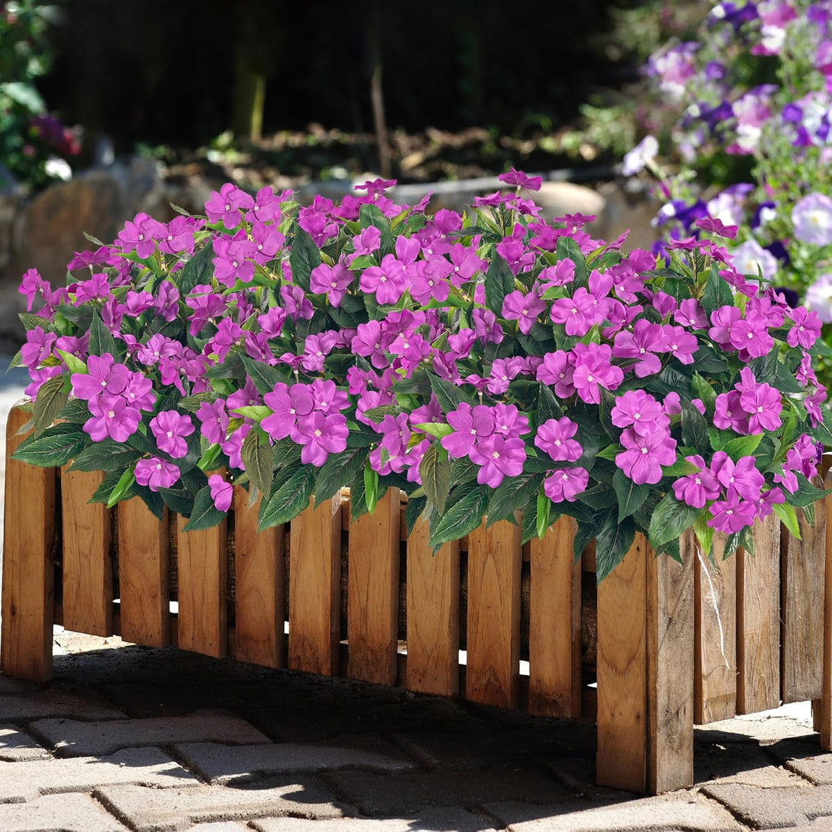 Fleißiges Lieschen Kunstblumen UV-beständig | 10er Set | ca. 40 cm | Wetterfeste Deko für Balkon & Garten
