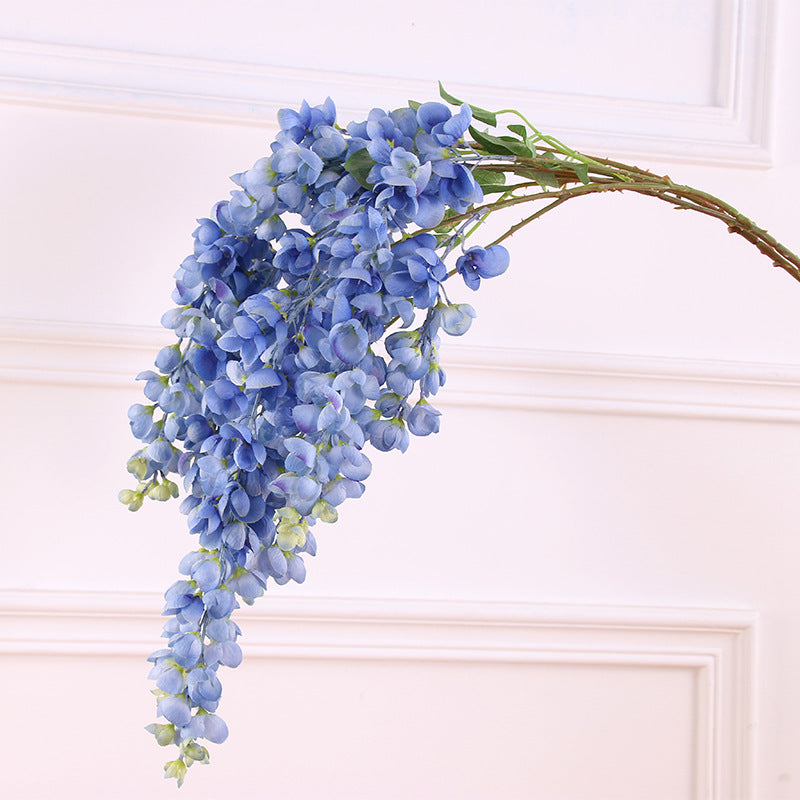 Künstlicher Blauregen 4er-Set, 109 cm lange Glyzinien Zweige, Täuschend echte Seidenblumen, Hängende Deko für Hochzeit, Event & Zuhause