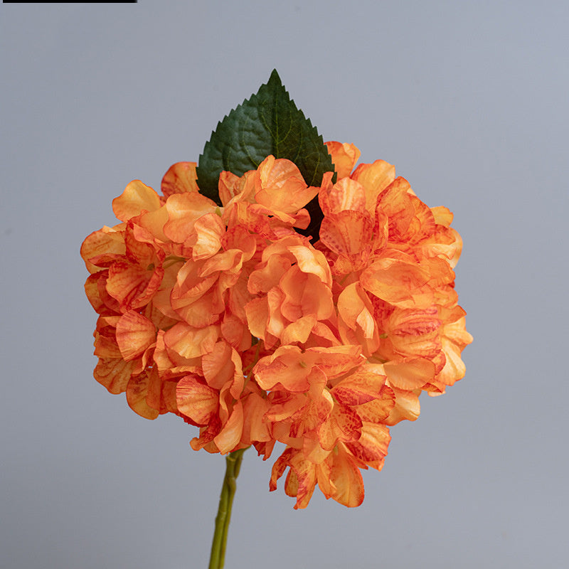 Kunstblumen Hortensien Vintage | 35 cm | Geflammter Rand | Realistisch | Herbst & Winter Deko für Vase & Hochzeit