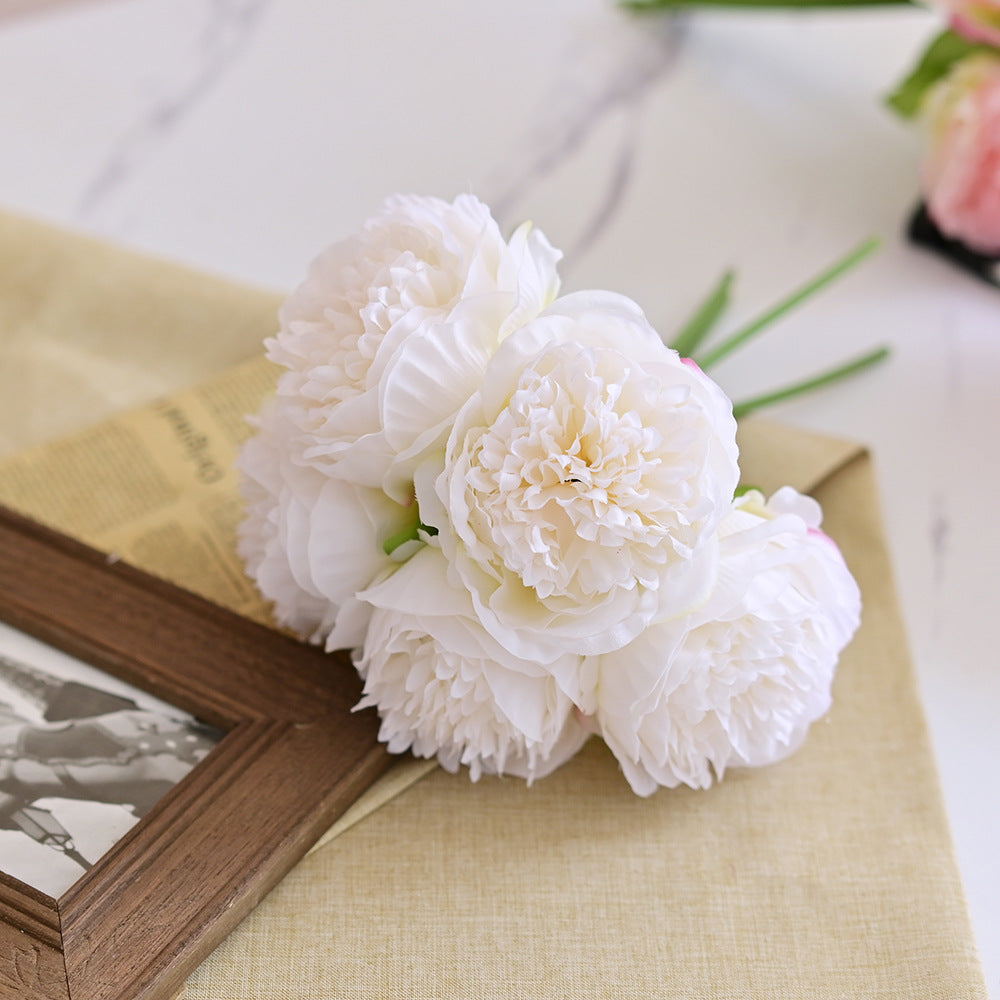 Künstliche Päonien Sträuße 30 cm, 5 Stiele – Seidenblumen für Hochzeit, Event & Tischdeko