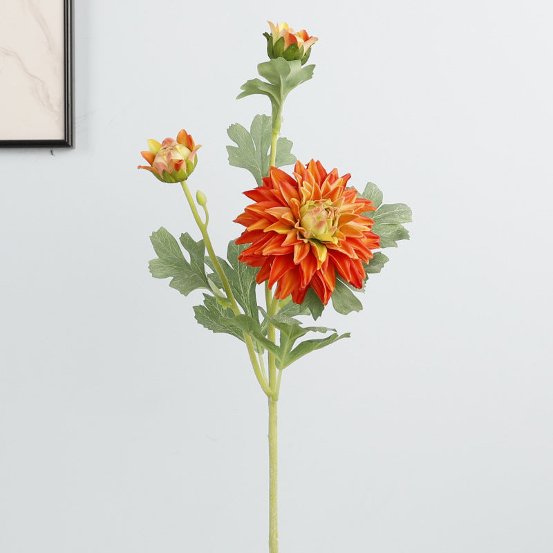 Dahlie Kunstblume 61 cm, Real Touch Seidenblume, naturgetreuer Dahlien-Stiel für hohe Vasen, Hochzeitsdeko, langlebige Dekoration