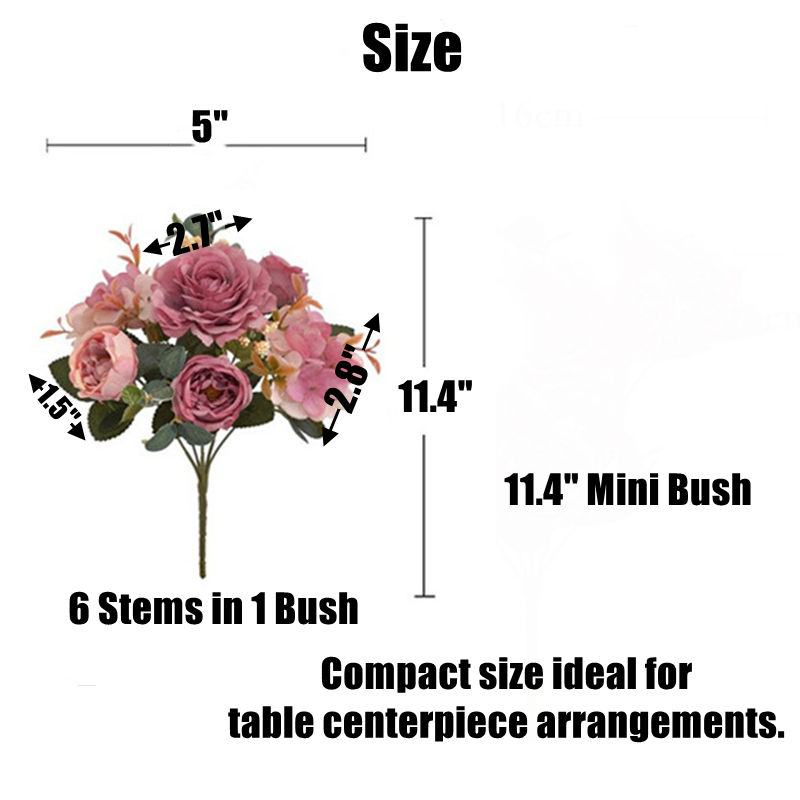 Kunstblumen Pfingstrosen 12er Großpackung – Seidenblumen-Sträuße mit Hortensien, 29 cm, für Hochzeit, Floristik & Heimdeko