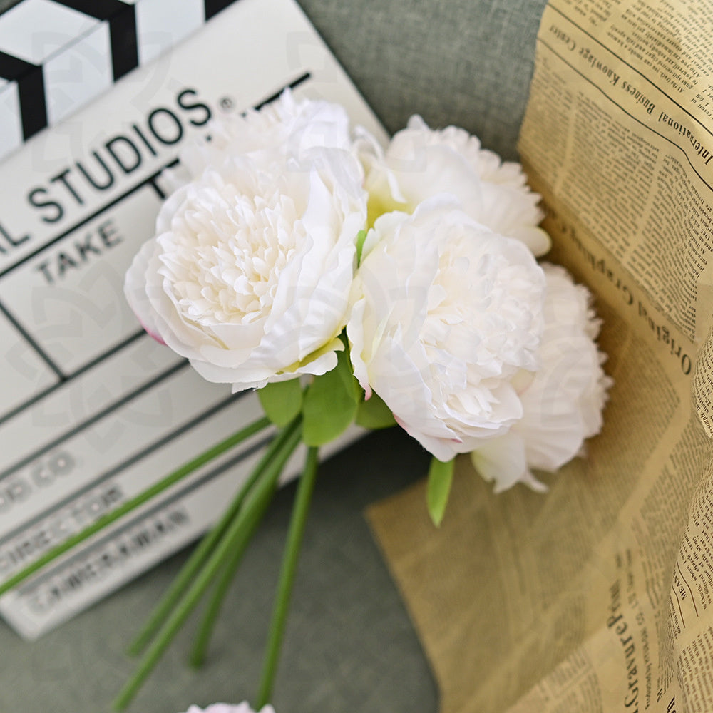 Künstliche Päonien Sträuße 30 cm, 5 Stiele – Seidenblumen für Hochzeit, Event & Tischdeko