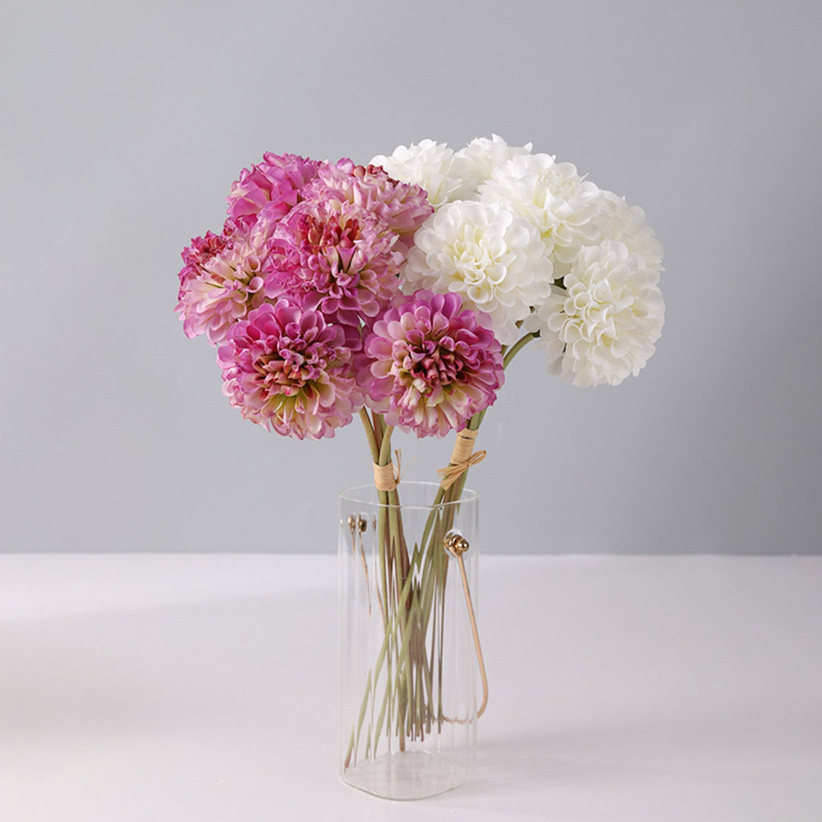 Chrysanthemen Kunstblumen Strauss, 40 cm Seidenblumen Bouquet, Hochwertige Deko Blumen für Vase, Landhausstil, Hochzeit