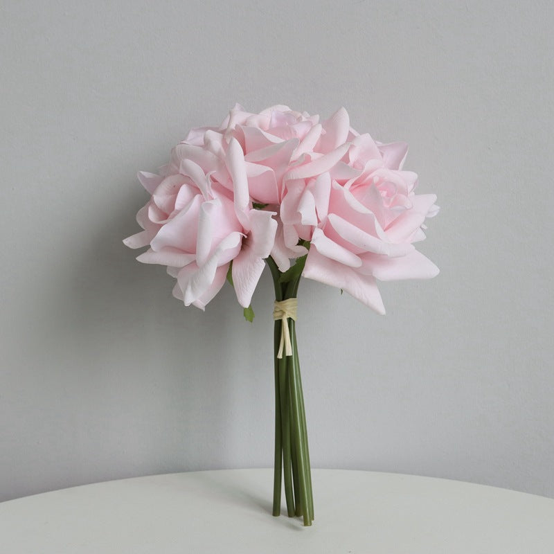 Rosenstrauß 25 cm Real Touch – Täuschend echte Kunstblumen für Tischdeko, Hochzeit & Vase
