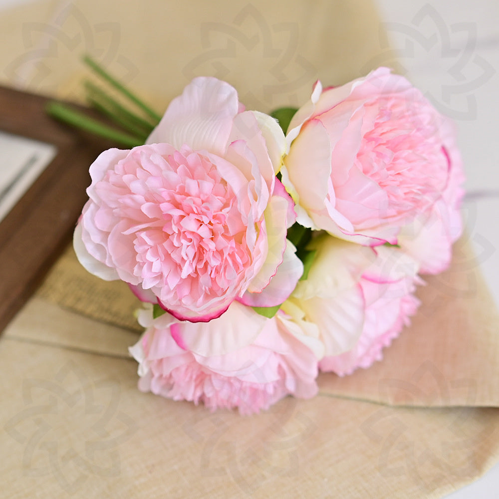 Künstliche Päonien Sträuße 30 cm, 5 Stiele – Seidenblumen für Hochzeit, Event & Tischdeko