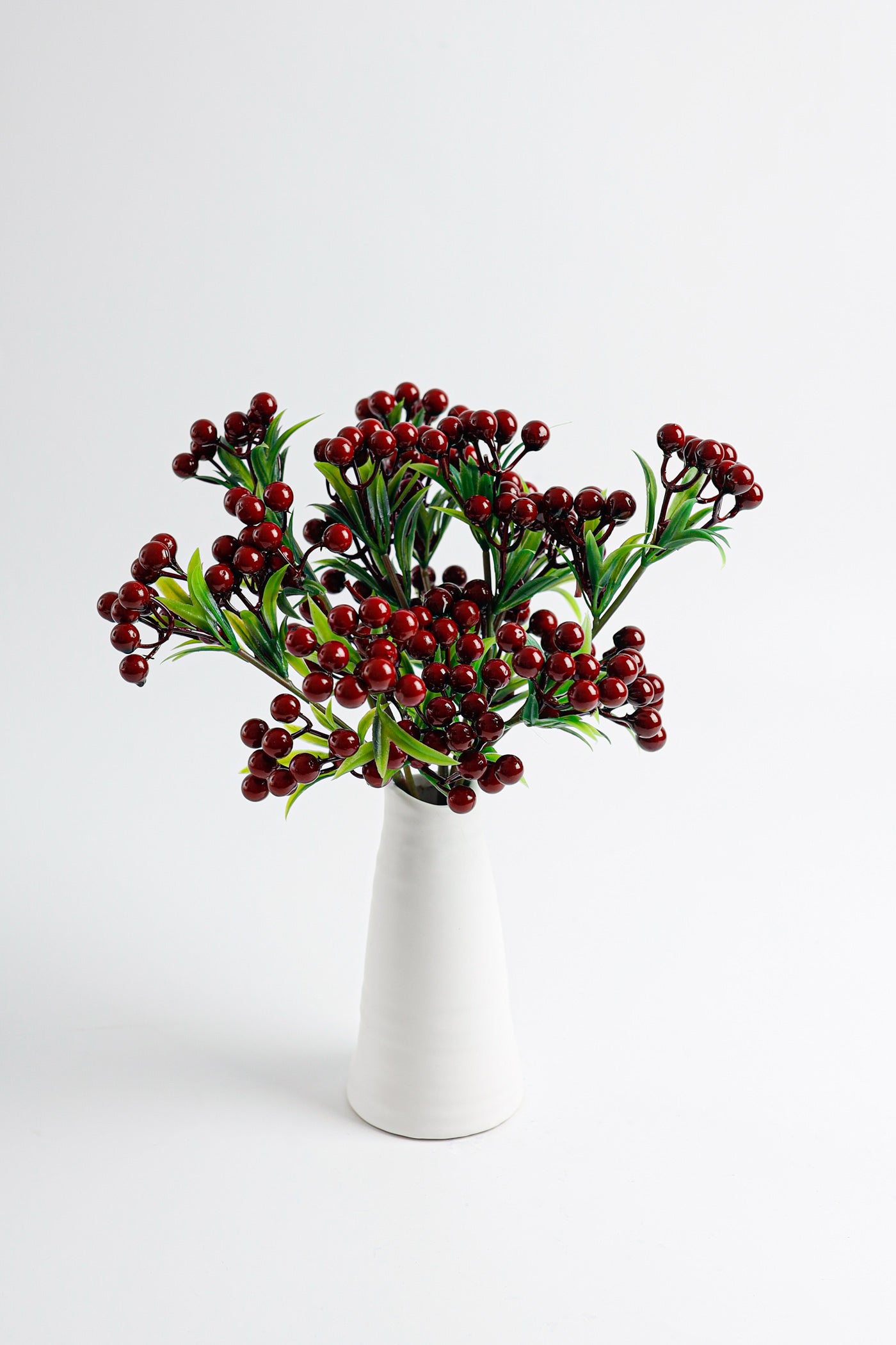 Ilex Zweige künstlich 35 cm, Dekozweige mit Beeren für Vase & Gestecke, Naturgetreue Stechpalme für Weihnachtsdeko, Herbst & ganzjährige Dekoration