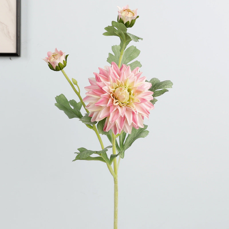 Dahlie Kunstblume 61 cm, Real Touch Seidenblume, naturgetreuer Dahlien-Stiel für hohe Vasen, Hochzeitsdeko, langlebige Dekoration