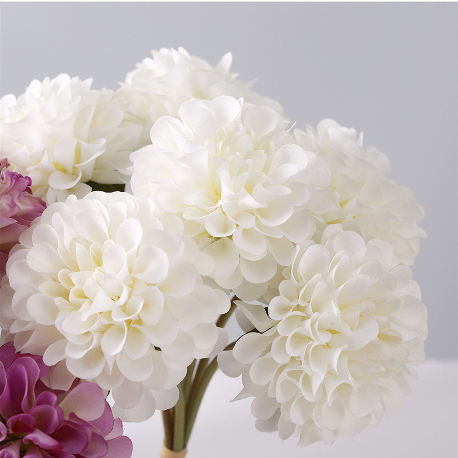 Chrysanthemen Kunstblumen Strauss, 40 cm Seidenblumen Bouquet, Hochwertige Deko Blumen für Vase, Landhausstil, Hochzeit