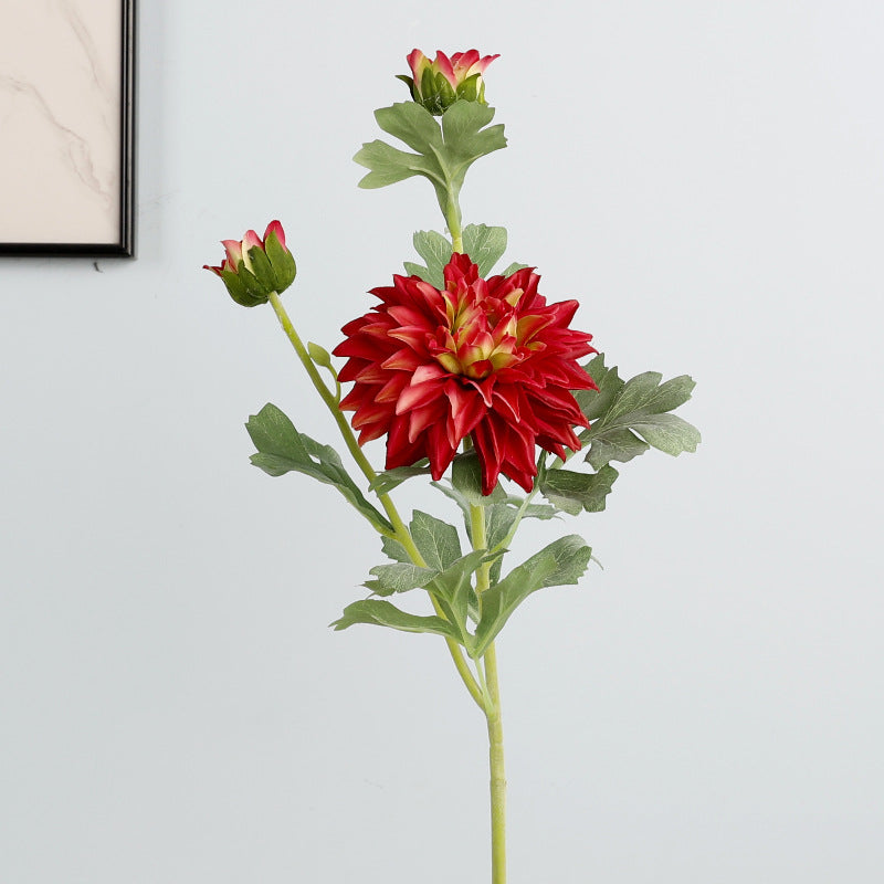 Dahlie Kunstblume 61 cm, Real Touch Seidenblume, naturgetreuer Dahlien-Stiel für hohe Vasen, Hochzeitsdeko, langlebige Dekoration