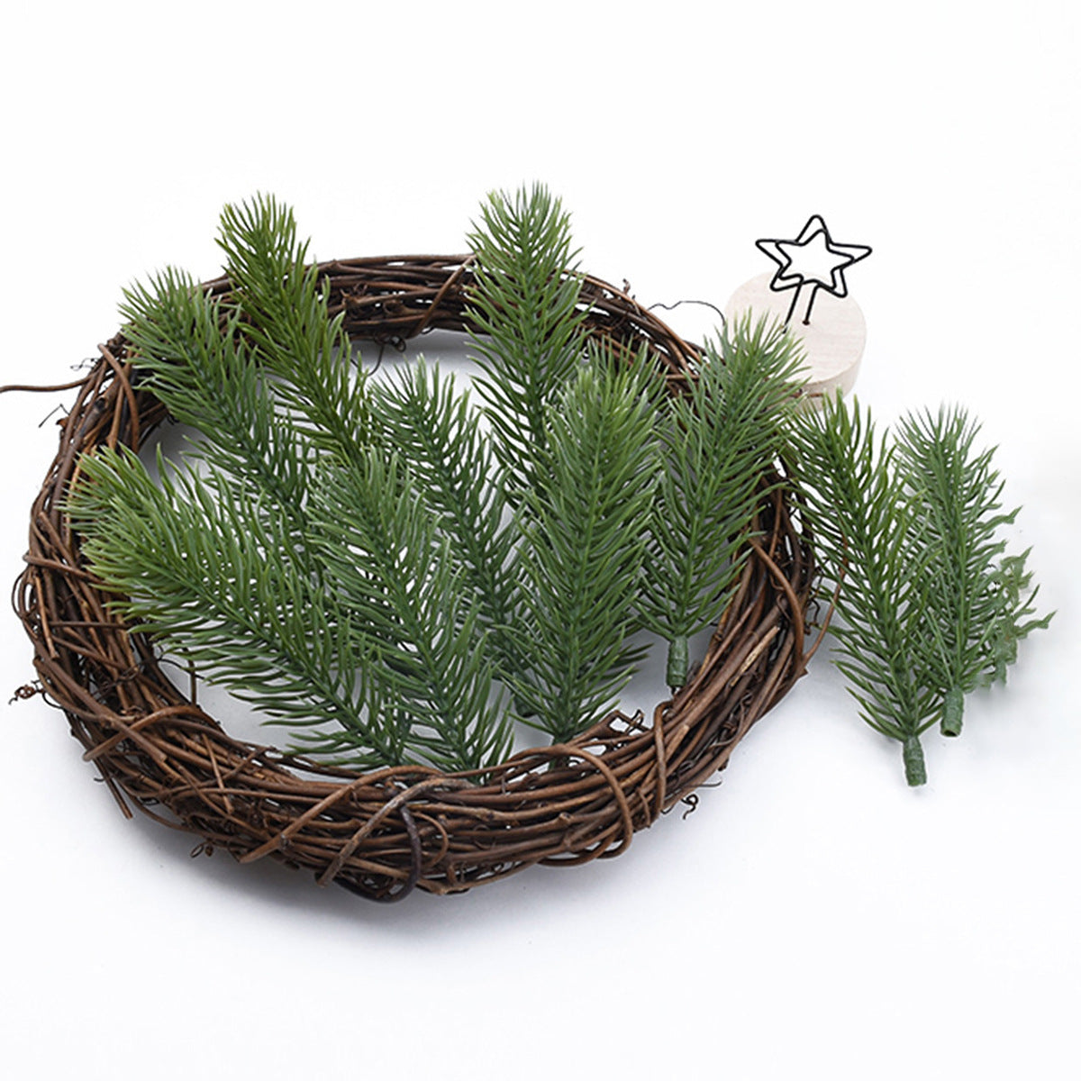 10 cm lang 60 Stück künstliche Tannenzweige Adventskranz-Deko