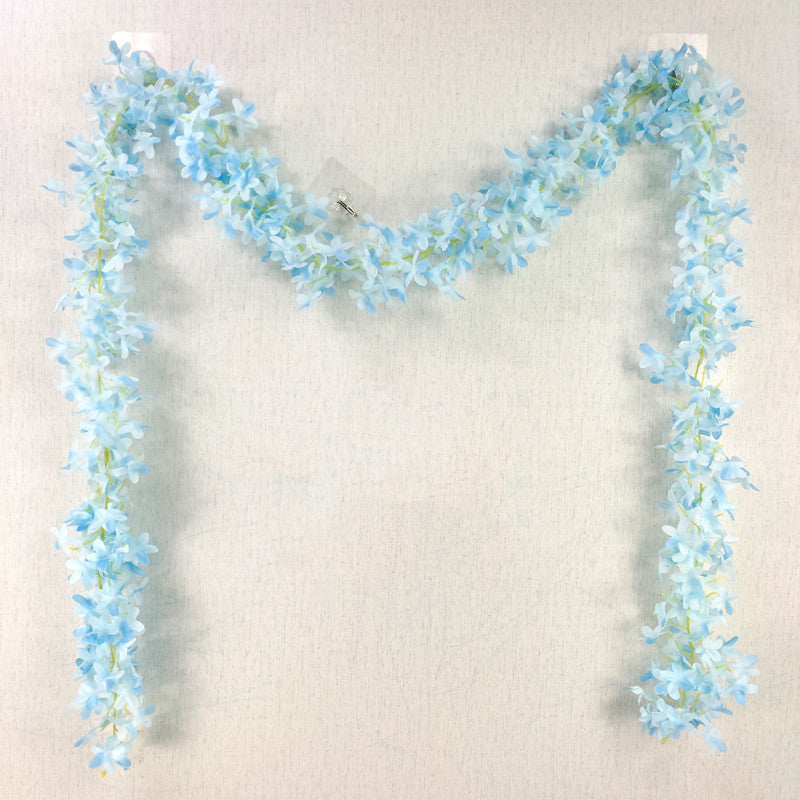 2 Meter langer Flieder Girlande Üppige Girlande aus Seide für Tischdekoration, Hochzeit & Wandschmuck