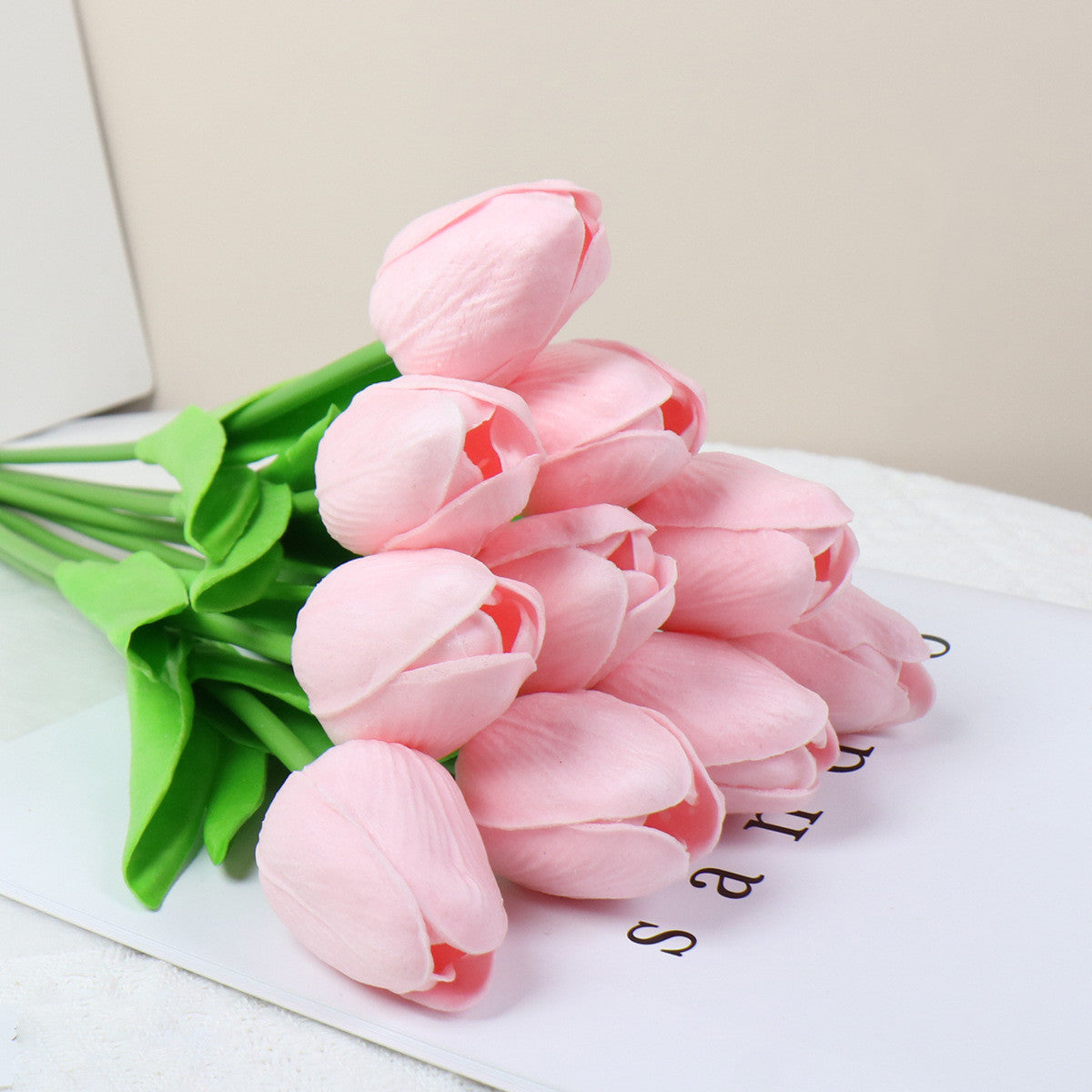 10er Set Real-Touch Tulpen (34 cm) – Latex-Kunstblumen für Hochzeitsstrauß & Home Deko