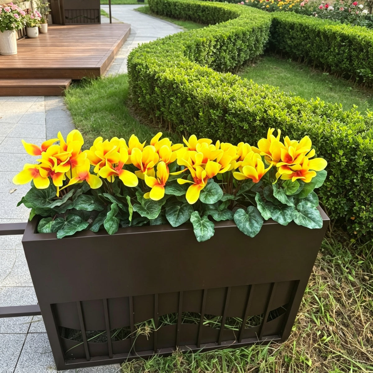 25 Stück Kunstblume Alpenveilchen Cyclame 35cm – UV-beständig & wartungsfrei – Ideal für Wohnzimmer, Büro, Balkon & Hochzeitsdeko