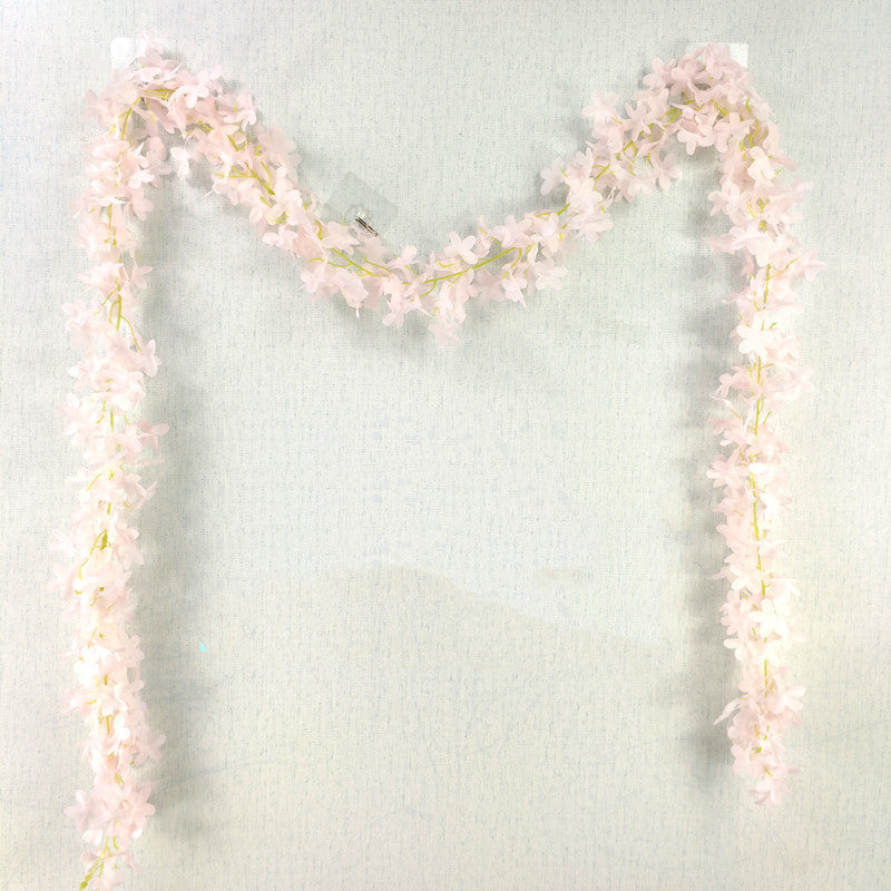 2 Meter langer Flieder Girlande Üppige Girlande aus Seide für Tischdekoration, Hochzeit & Wandschmuck