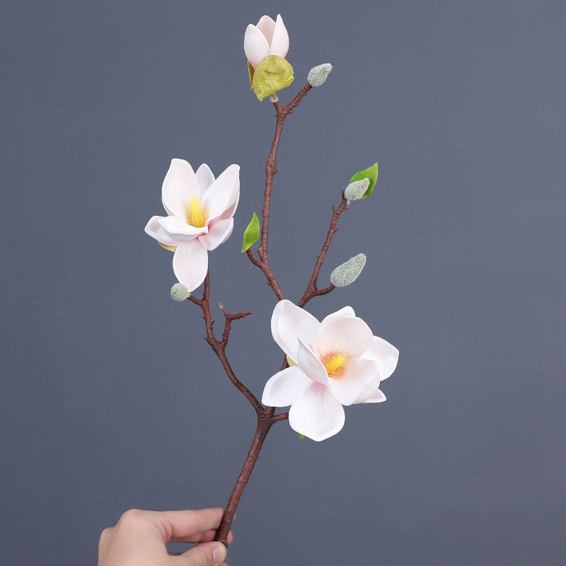 Künstliche Magnolie 51 cm | Realistische EVA-Kunstblume für Vase, Hochzeit & Wohndeko