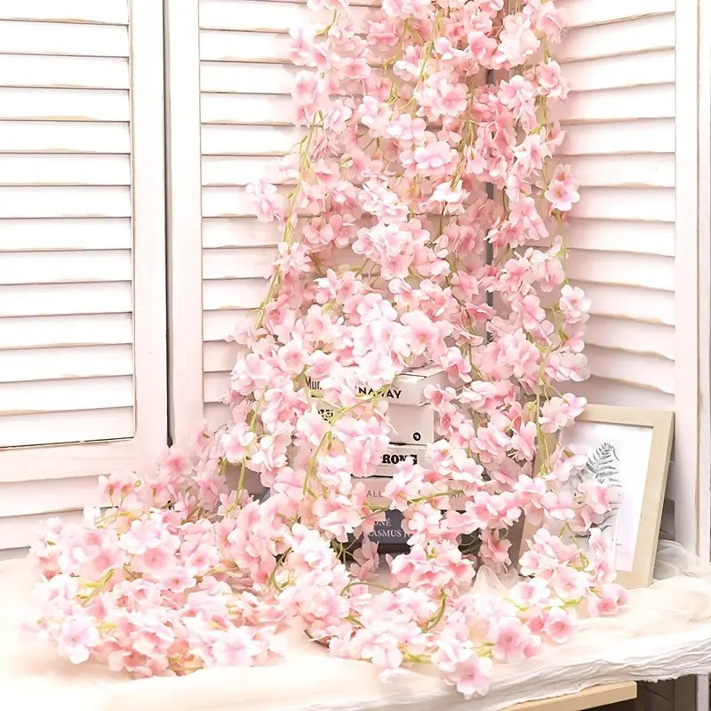 5er Pack Kirschblüten Girlanden Je 1,8 Meter lange Kunstzweige für Hochzeit, Tischdekoration & Wandschmuck