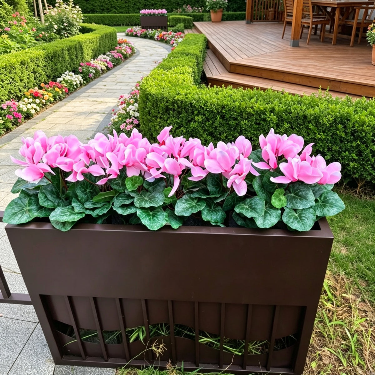 25 Stück Kunstblume Alpenveilchen Cyclame 35cm – UV-beständig & wartungsfrei – Ideal für Wohnzimmer, Büro, Balkon & Hochzeitsdeko