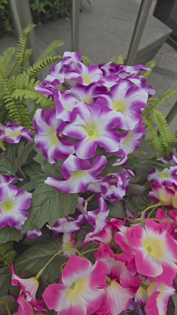 Upgraded Faux Petunia Blumen – UV-beständige Kunstblumen für Außenbereich, Garten & Terrasse Deko