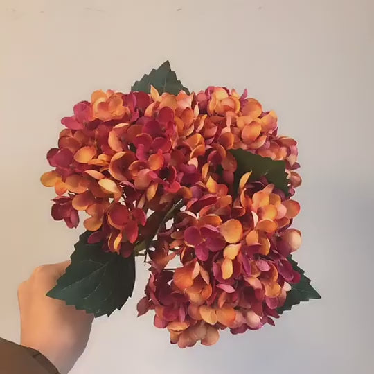 3x künstliche Hortensie Stiele aus Seide, 33 cm, realistisch, für Hochzeit, Dekoration, Shop, Büros, ganzjährig, beugbar