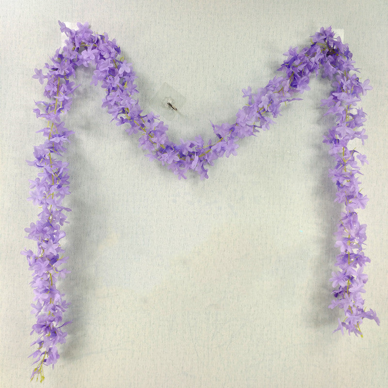 2 Meter langer Flieder Girlande Üppige Girlande aus Seide für Tischdekoration, Hochzeit & Wandschmuck