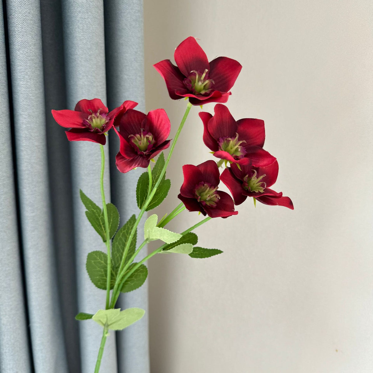 58cm Helleborus Kunstblumen Winterblumen Deko