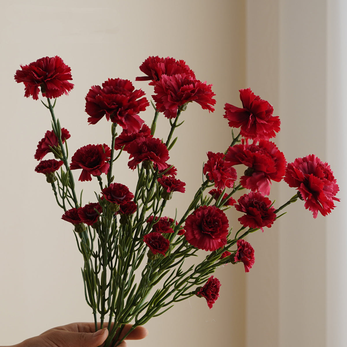 43 cm Kunstblume Nelke Busch mit 7 Stielen
