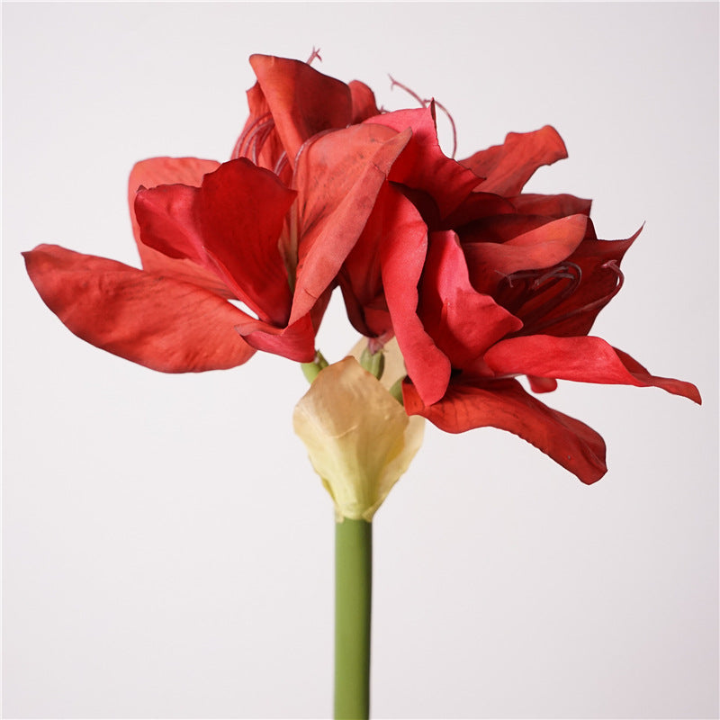 74cm Real Touch Amaryllis - Künstliche Christblume für Hochzeit & Weihnachtsdeko