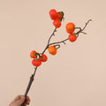 52 cm Künstliche Geld-Glücksbeeren & Mini-Kürbis Zweige - Herbstdeko für Tisch, Türkranz und Zuhause