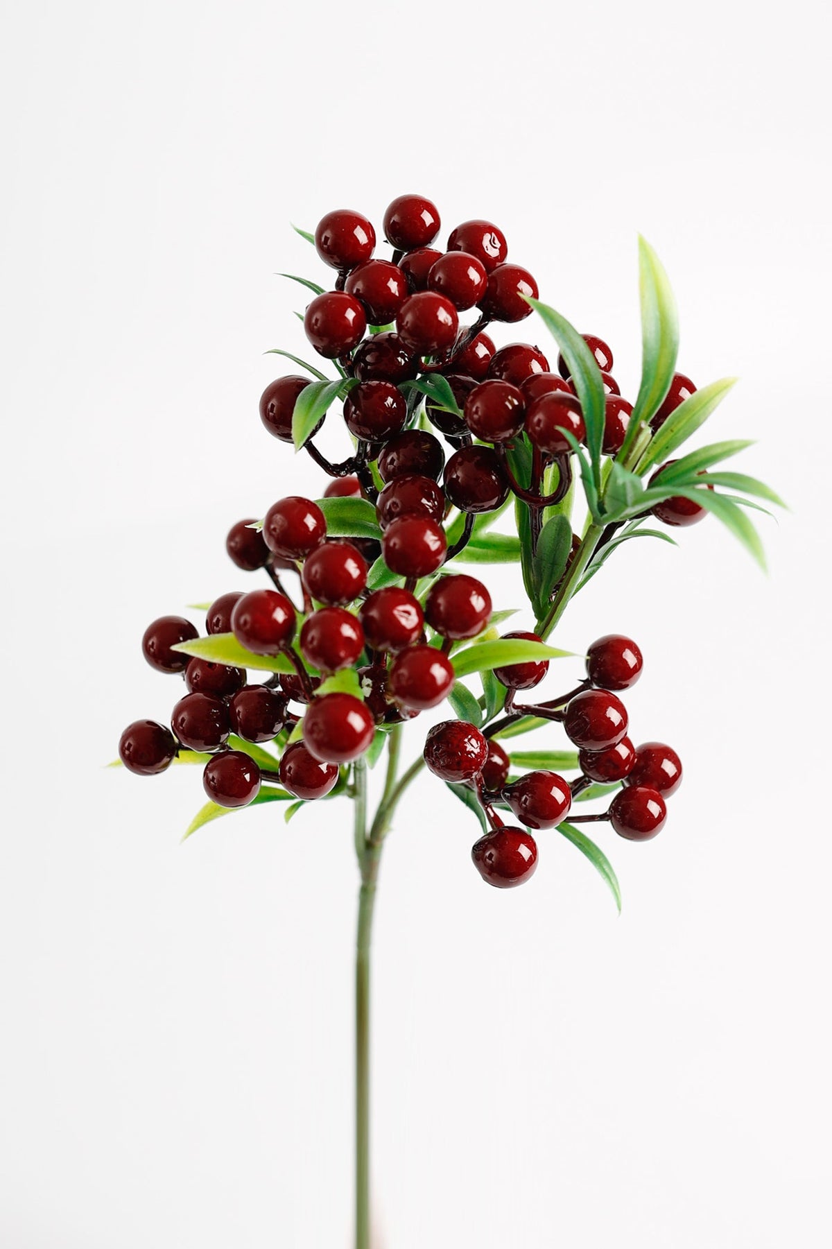 Ilex Zweige künstlich 35 cm, Dekozweige mit Beeren für Vase & Gestecke, Naturgetreue Stechpalme für Weihnachtsdeko, Herbst & ganzjährige Dekoration