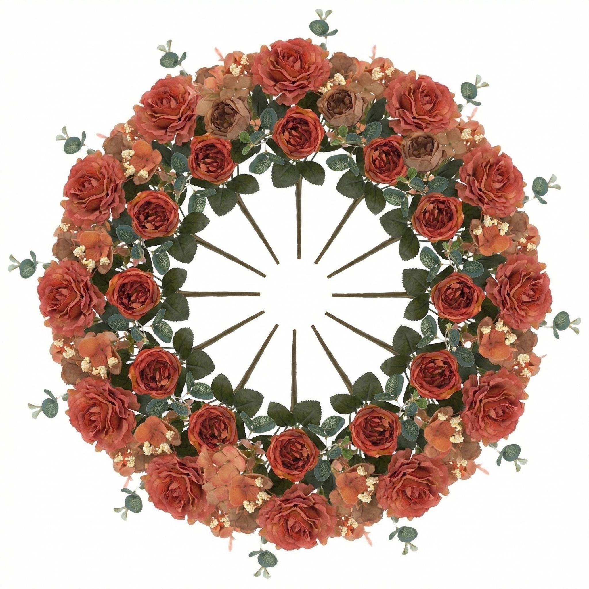 Kunstblumen Pfingstrosen 12er Großpackung – Seidenblumen-Sträuße mit Hortensien, 29 cm, für Hochzeit, Floristik & Heimdeko