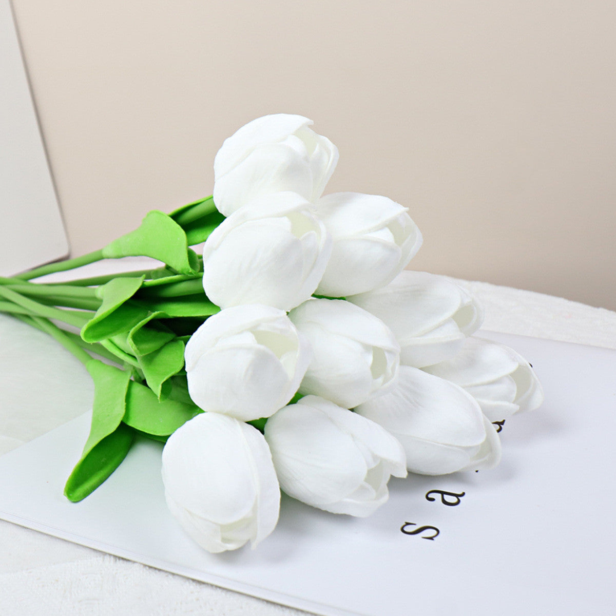 10er Set Real-Touch Tulpen (34 cm) – Latex-Kunstblumen für Hochzeitsstrauß & Home Deko