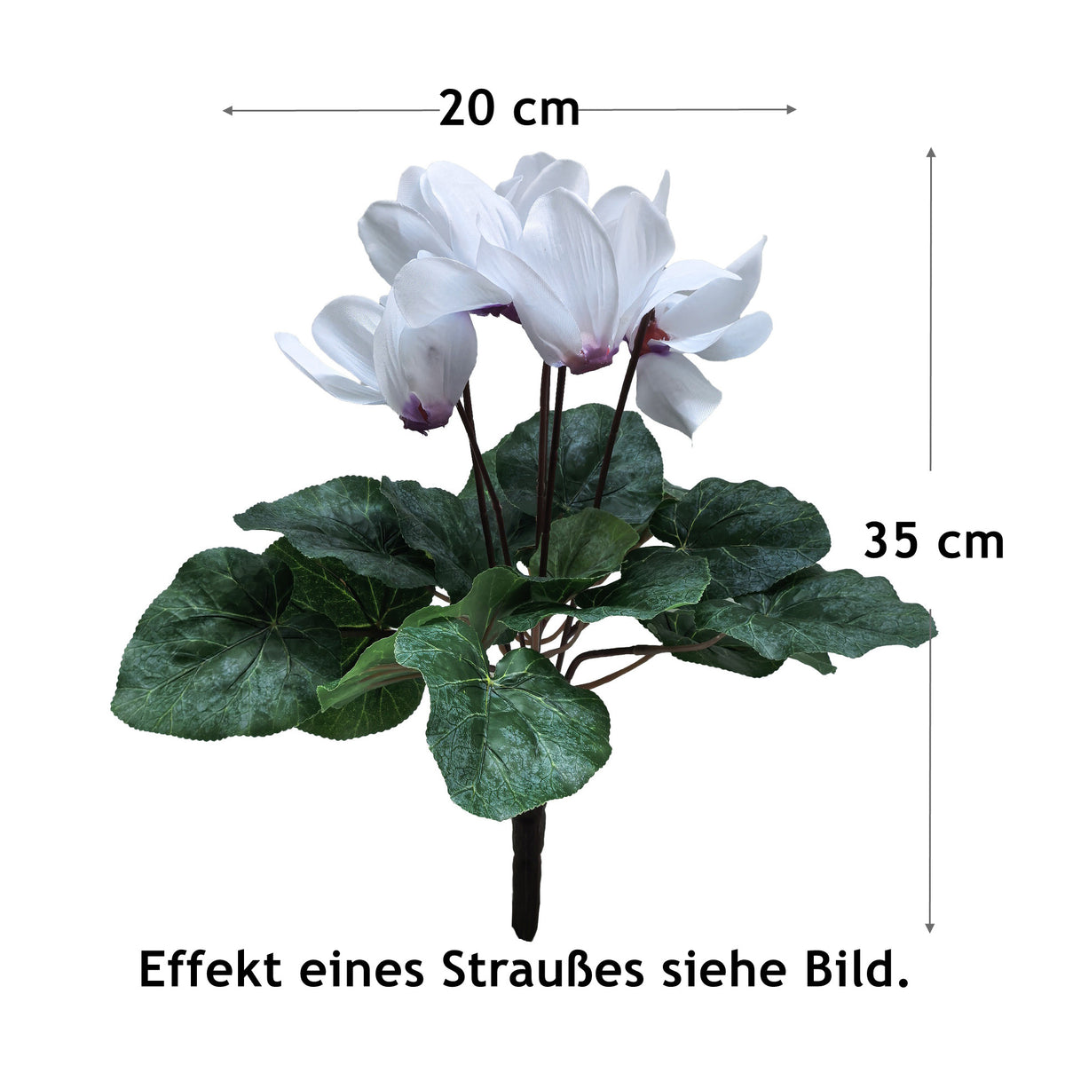 25 Stück Kunstblume Alpenveilchen Cyclame 35cm – UV-beständig & wartungsfrei – Ideal für Wohnzimmer, Büro, Balkon & Hochzeitsdeko