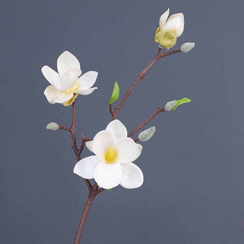 Künstliche Magnolie 51 cm | Realistische EVA-Kunstblume für Vase, Hochzeit & Wohndeko