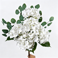 65cm Kunst-Hortensie & Eukalyptus Arrangement, realistische Seide, weiß, für Hochzeiten, Hausdekoration, Geschenke
