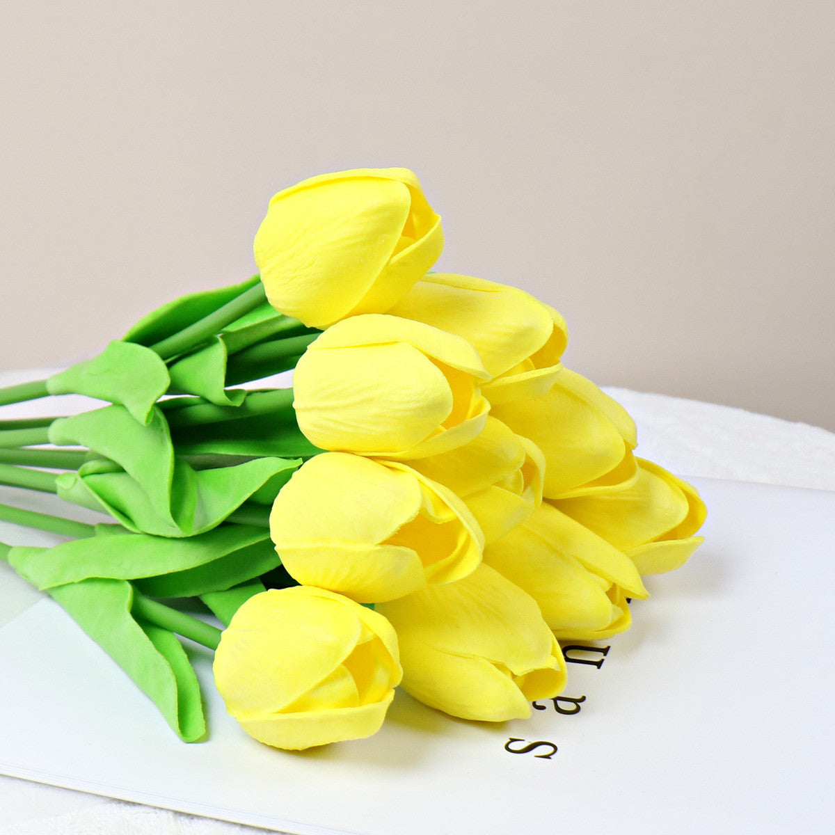 10er Set Real-Touch Tulpen (34 cm) – Latex-Kunstblumen für Hochzeitsstrauß & Home Deko