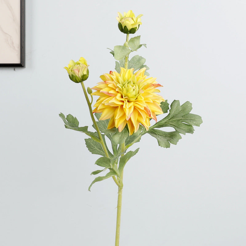 Dahlie Kunstblume 61 cm, Real Touch Seidenblume, naturgetreuer Dahlien-Stiel für hohe Vasen, Hochzeitsdeko, langlebige Dekoration